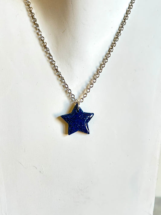 Blue Galaxy Necklace- Star