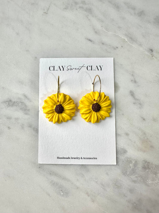 Sunflower Hoop Earrings